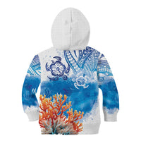 Hibiscus Turtle Tattoo Coral Reef Kid Hoodie with Polynesian Tribal LT9 - Polynesian Pride