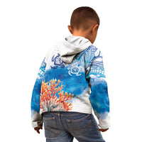Hibiscus Turtle Tattoo Coral Reef Kid Hoodie with Polynesian Tribal LT9 - Polynesian Pride