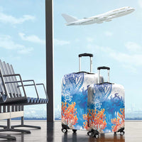 Hibiscus Turtle Tattoo Coral Reef Luggage Cover with Polynesian Tribal LT9 - Polynesian Pride