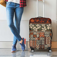 Pacific Hibiscus Tapa Tribal Vintage Luggage Cover Brown Motif LT9 - Polynesian Pride