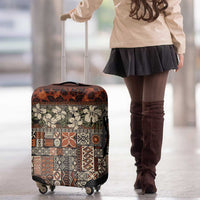 Pacific Hibiscus Tapa Tribal Vintage Luggage Cover Brown Motif LT9 - Polynesian Pride