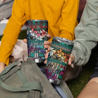 Pacific Hibiscus Tapa Tribal Vintage Tumbler Cup Turquoise Motif