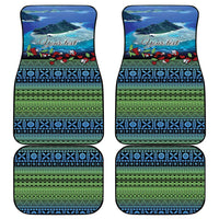 Personalised Fiji Viti Levu Car Mats Tagimoucia and Tapa Tribal Pattern