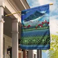 Personalised Fiji Viti Levu Garden Flag Tagimoucia and Tapa Tribal Pattern LT9 House Flag Blue - Polynesian Pride