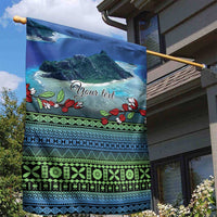 Personalised Fiji Viti Levu Garden Flag Tagimoucia and Tapa Tribal Pattern LT9 - Polynesian Pride