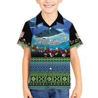 Personalised Fiji Viti Levu Kid Hawaiian Shirt Tagimoucia and Tapa Tribal Pattern LT9 Kid Blue - Polynesian Pride