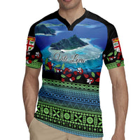 Personalised Fiji Viti Levu Rugby Jersey Tagimoucia and Tapa Tribal Pattern LT9 - Polynesian Pride
