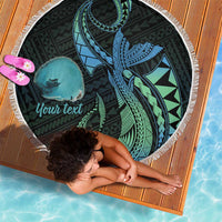 Personalised Hawaii Kure Atoll Beach Blanket Holaniku Coral Reef with Polynesian Tribal