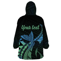 Personalised Hawaii Kure Atoll Wearable Blanket Hoodie Holaniku Coral Reef with Polynesian Tribal