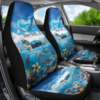 Personalised Palau Kayangel Atoll Car Seat Cover Turtle With Coral Reef Under Water