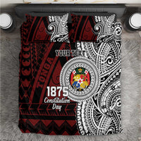 Personalised Tonga Constitution Day 1875 Bedding Set Polynesian Tribal Tattoo LT9 Red - Polynesian Pride