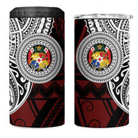 Personalised Tonga Constitution Day 1875 4 in 1 Can Cooler Tumbler Polynesian Tribal Tattoo
