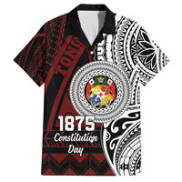 Personalised Tonga Constitution Day 1875 Family Matching Short Sleeve Bodycon Dress and Hawaiian Shirt Polynesian Tribal Tattoo
