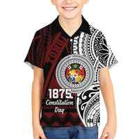 Personalised Tonga Constitution Day 1875 Kid Hawaiian Shirt Polynesian Tribal Tattoo LT9 Kid Red - Polynesian Pride