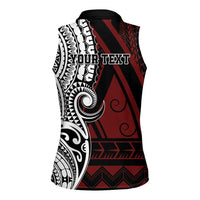 Personalised Tonga Constitution Day 1875 Women Sleeveless Polo Shirt Polynesian Tribal Tattoo LT9 - Polynesian Pride