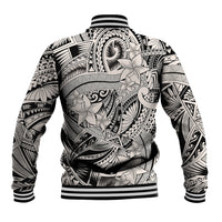 Polynesia Baseball Jacket Tribal Polynesian Spirit With Beige Pacific Flowers LT9 - Polynesian Pride