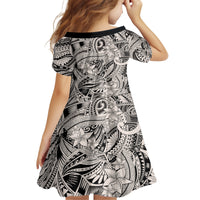 Polynesia Family Matching Long Sleeve Bodycon Dress and Hawaiian Shirt Tribal Polynesian Spirit With Beige Pacific Flowers LT9 - Polynesian Pride