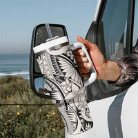 Beige Pacific Flowers Tribal Polynesian Spirit Tumbler With Handle