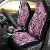 Polynesia Car Seat Cover Tribal Polynesian Spirit With Pink Pacific Flowers LT9 - Polynesian Pride