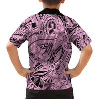Polynesia Hawaiian Shirt Tribal Polynesian Spirit With Pink Pacific Flowers LT9 - Polynesian Pride