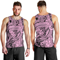 Polynesia Men Tank Top Tribal Polynesian Spirit With Pink Pacific Flowers LT9 - Polynesian Pride