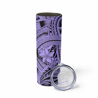 Violet Pacific Flowers Tribal Polynesian Spirit Skinny Tumbler