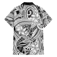 Polynesia Hawaiian Shirt Tribal Polynesian Spirit With White Pacific Flowers LT9 - Polynesian Pride