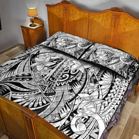 Polynesia Quilt Bed Set Tribal Polynesian Spirit With White Pacific Flowers LT9 - Polynesian Pride