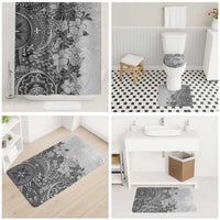 Polynesia Bathroom Set Hibiscus Hawaiian Tribal Tattoo Retro Gray LT9 - Polynesian Pride