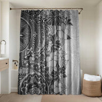 Polynesia Bathroom Set Hibiscus Hawaiian Tribal Tattoo Retro Gray LT9 Shower Curtain Only Gray - Polynesian Pride