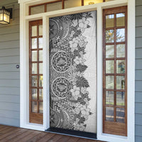 Polynesia Door Cover Hibiscus Hawaiian Tribal Tattoo Retro Gray LT9 - Polynesian Pride