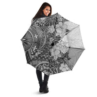 Polynesia Umbrella Hibiscus Hawaiian Tribal Tattoo Retro Gray LT9 - Polynesian Pride