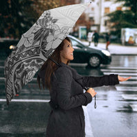 Polynesia Umbrella Hibiscus Hawaiian Tribal Tattoo Retro Gray LT9 - Polynesian Pride