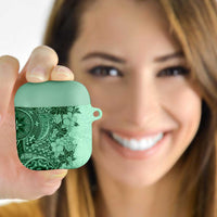 Polynesia AirPods Case Hibiscus Hawaiian Tribal Tattoo Retro Green - Polynesian Pride
