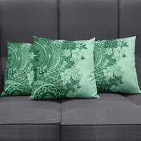 Polynesia Pillow Cover Hibiscus Hawaiian Tribal Tattoo Retro Green - Polynesian Pride