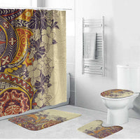 Polynesia Bathroom Set Hibiscus Hawaiian Tribal Tattoo Retro Tan LT9 Bathroom Set (4 pcs) Tan - Polynesian Pride