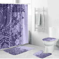 Polynesia Bathroom Set Hibiscus Hawaiian Tribal Tattoo Retro Violet LT9 Bathroom Set (4 pcs) Violet - Polynesian Pride