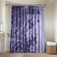 Polynesia Bathroom Set Hibiscus Hawaiian Tribal Tattoo Retro Violet LT9 Shower Curtain Only Violet - Polynesian Pride