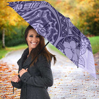 Polynesia Umbrella Hibiscus Hawaiian Tribal Tattoo Retro Violet - Polynesian Pride