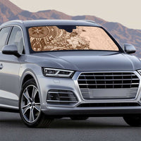 Polynesia Auto Sun Shade Hibiscus Hawaiian Tribal Tattoo Retro Pink Pastel - Polynesian Pride