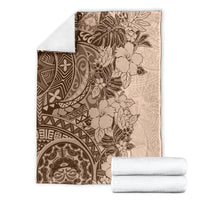 Polynesia Blanket Hibiscus and Hawaiian Tribal Tattoo Retro Style Pink Pastel LT9 - Polynesian Pride