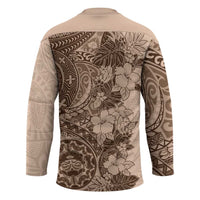 Polynesia Hockey Jersey Hibiscus Hawaiian Tribal Tattoo Retro Pink Pastel - Polynesian Pride