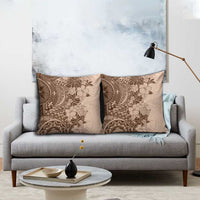 Polynesia Pillow Cover Hibiscus Hawaiian Tribal Tattoo Retro Pink Pastel - Polynesian Pride