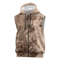 Polynesia Sleeveless Zip Hoodie Hibiscus Hawaiian Tribal Tattoo Retro Pink Pastel LT9 Pink Pastel - Polynesian Pride