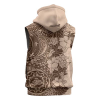 Polynesia Sleeveless Zip Hoodie Hibiscus Hawaiian Tribal Tattoo Retro Pink Pastel LT9 - Polynesian Pride
