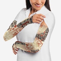 Hawaii Beige Version Arm Sleeves Aloha Tribal Pattern - Polynesian Pride