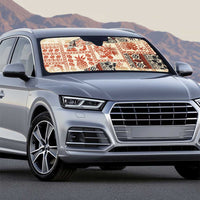 Hawaii Beige Version Auto Sun Shade Aloha Tribal Pattern - Polynesian Pride