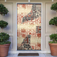 Hawaii Beige Version Door Cover Aloha Tribal Pattern LT9 Beige - Polynesian Pride