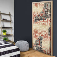 Hawaii Beige Version Door Cover Aloha Tribal Pattern LT9 - Polynesian Pride