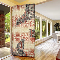 Hawaii Beige Version Door Cover Aloha Tribal Pattern LT9 - Polynesian Pride